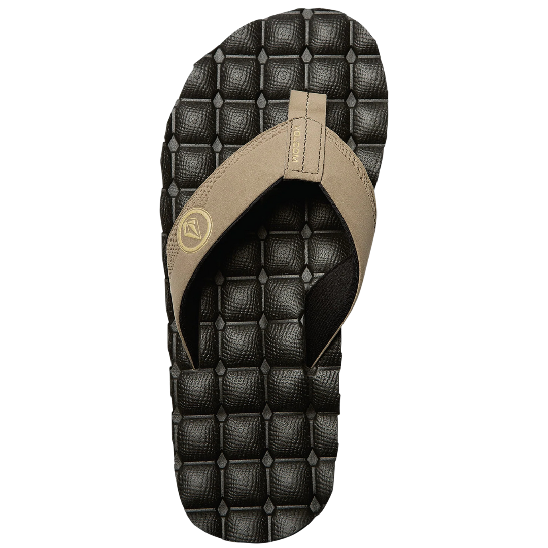 Volcom Men's Recliner Sandals Flip Flops - Khaki