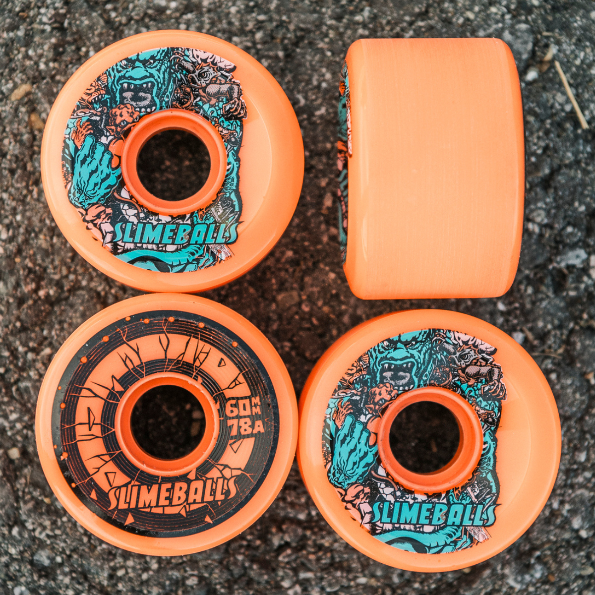 60mm Slime Balls Rob Roskopp Five Reissue OG Slime Pink Wheels 78a