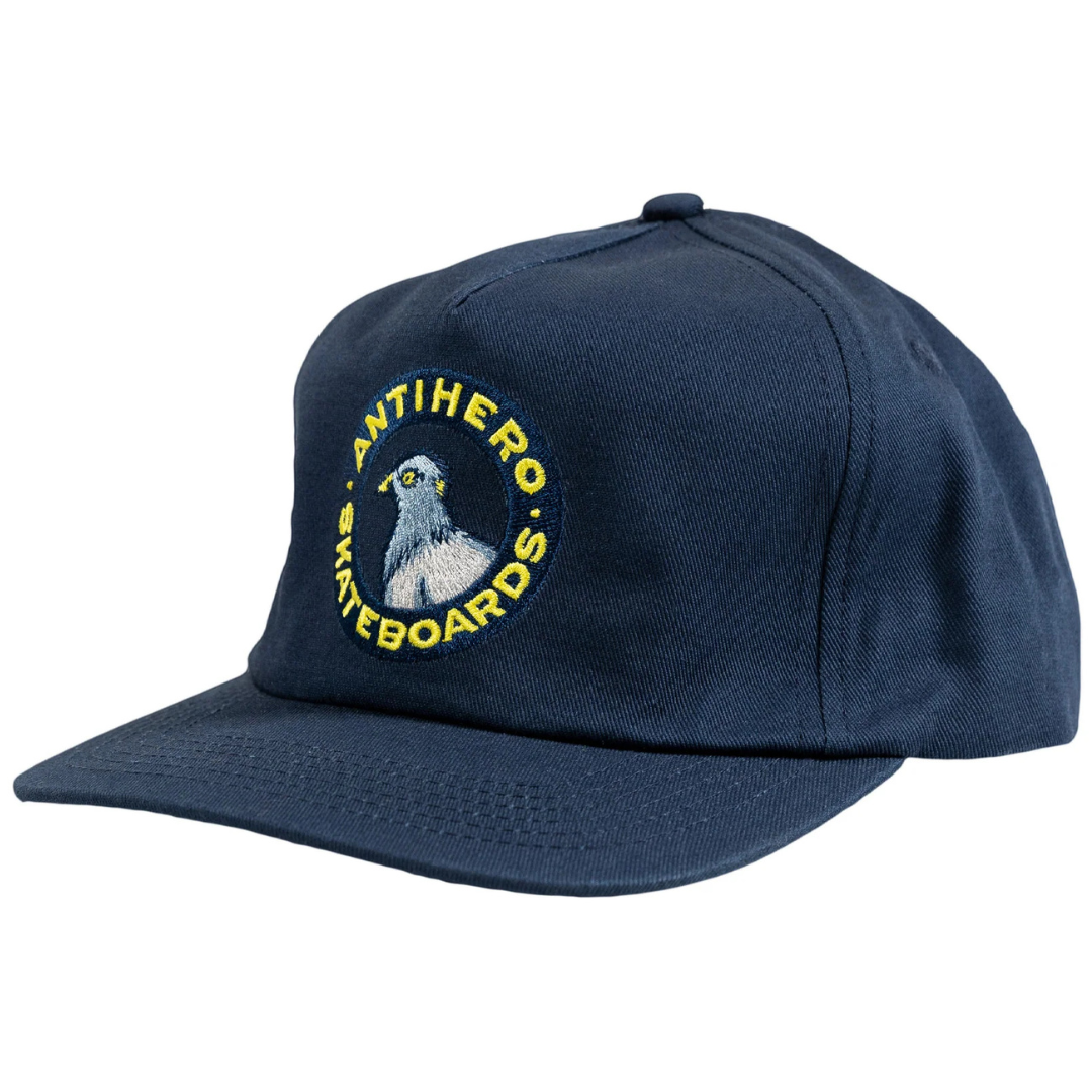Anti-Hero Round Pigeon Snapback Hat - Navy