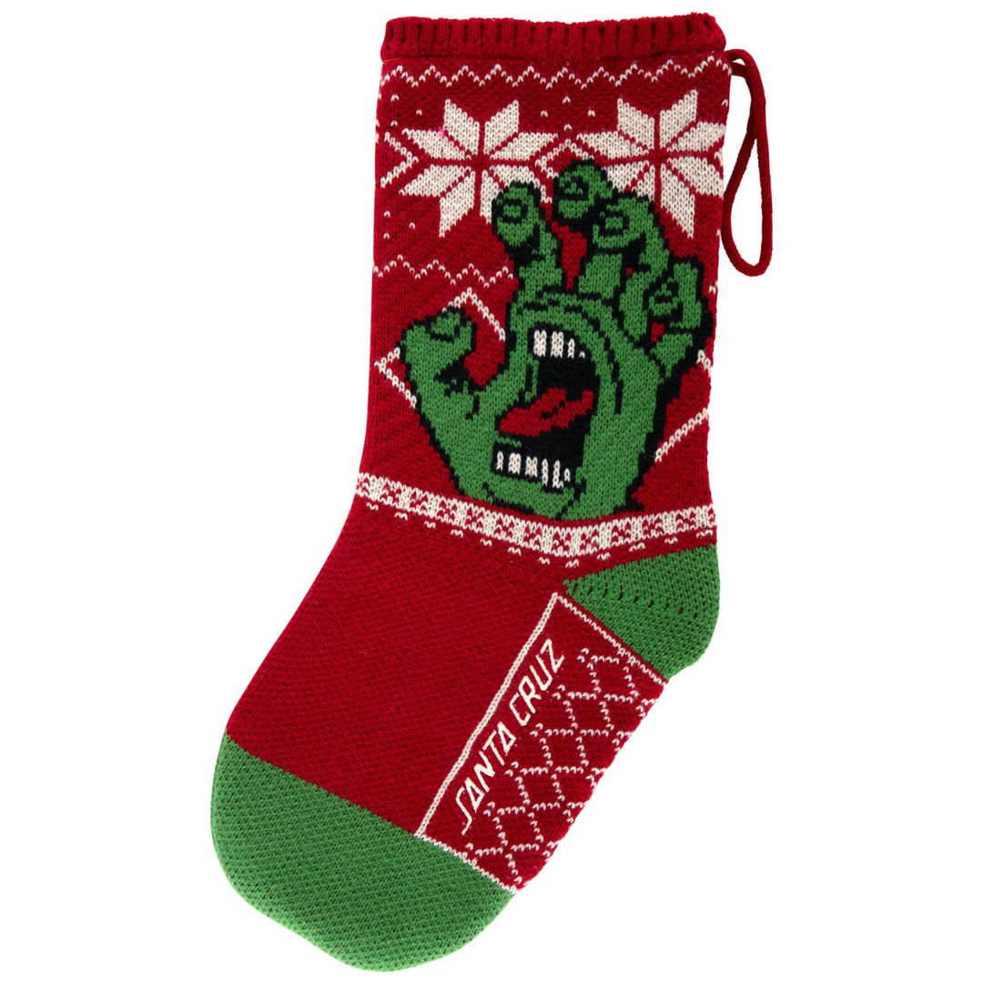 Santa Cruz Skateboards Screaming Christmas Holiday Stocking - Red / Green