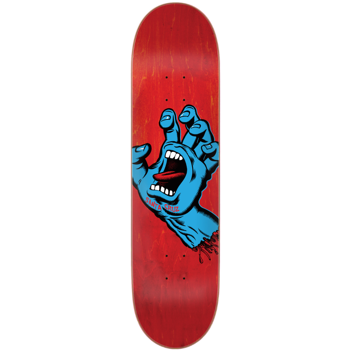 8.0" Santa Cruz Screaming Hand Skateboard Deck - Assorted Stains