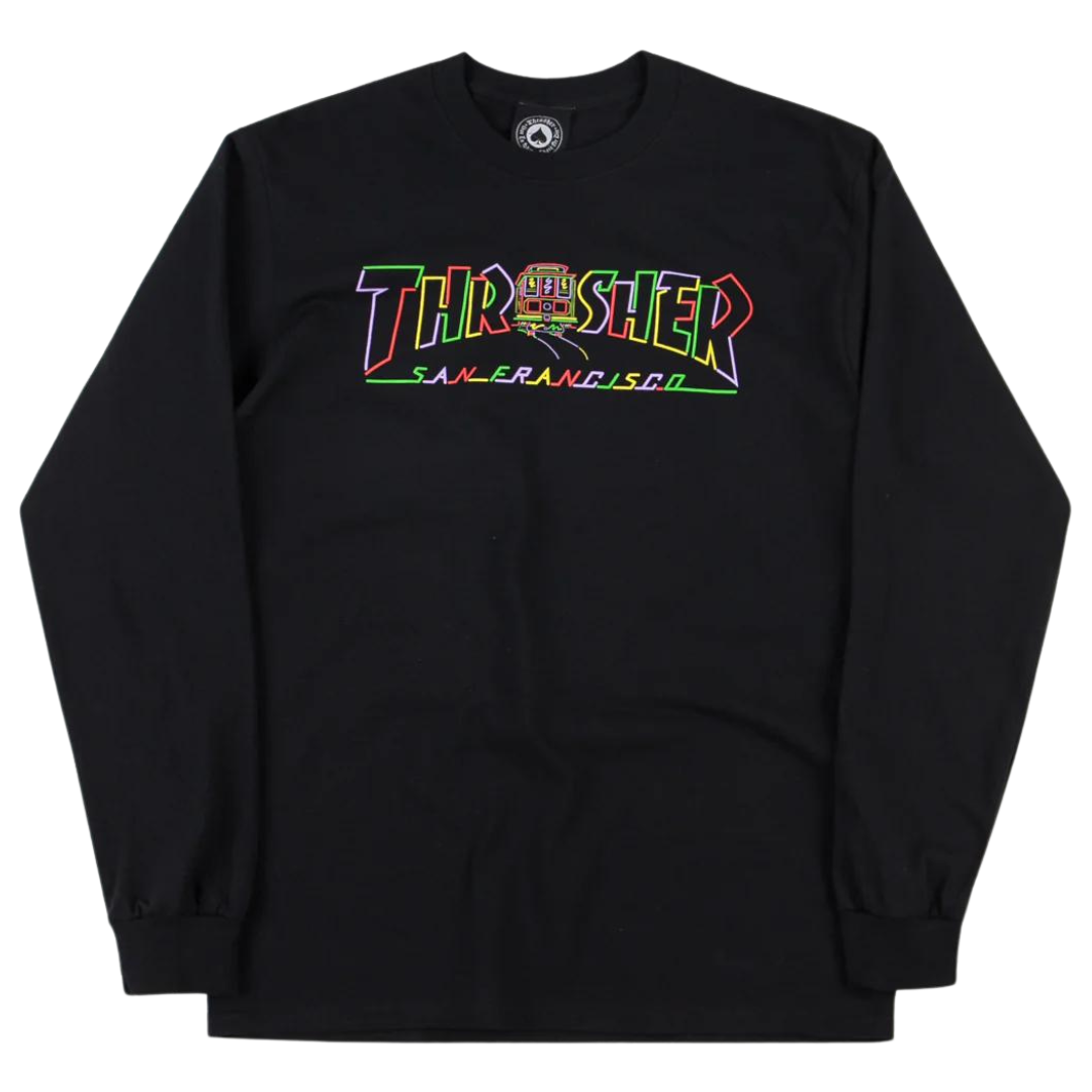 Thrasher Magazine Cable Car San Francisco Long Sleeve Shirt