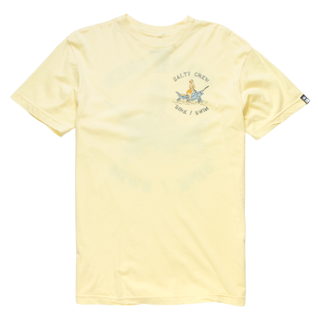 Salty Crew Siren Garment Dye Short Sleeve T-Shirt - Banana Yellow