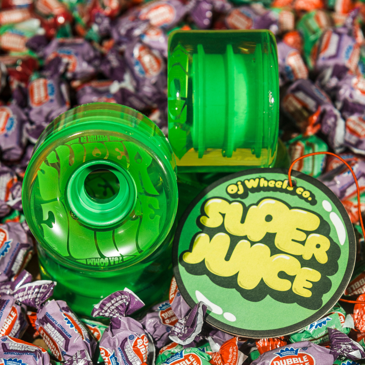 60mm OJ Wheels Bubble Gum Super Juice Transparent Green 78a