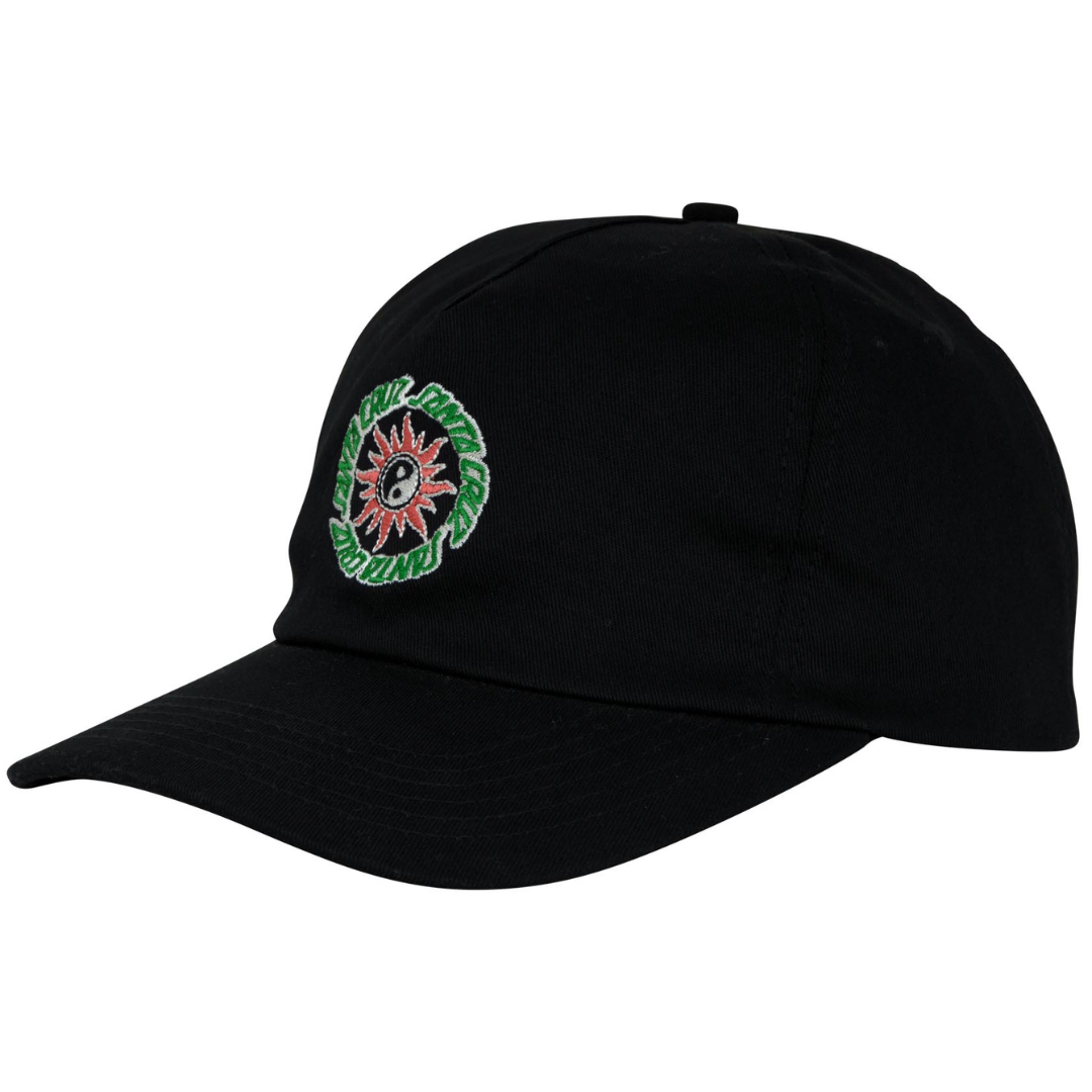 Santa Cruz Skateboards Sol Spiral Snapback Hat - Black