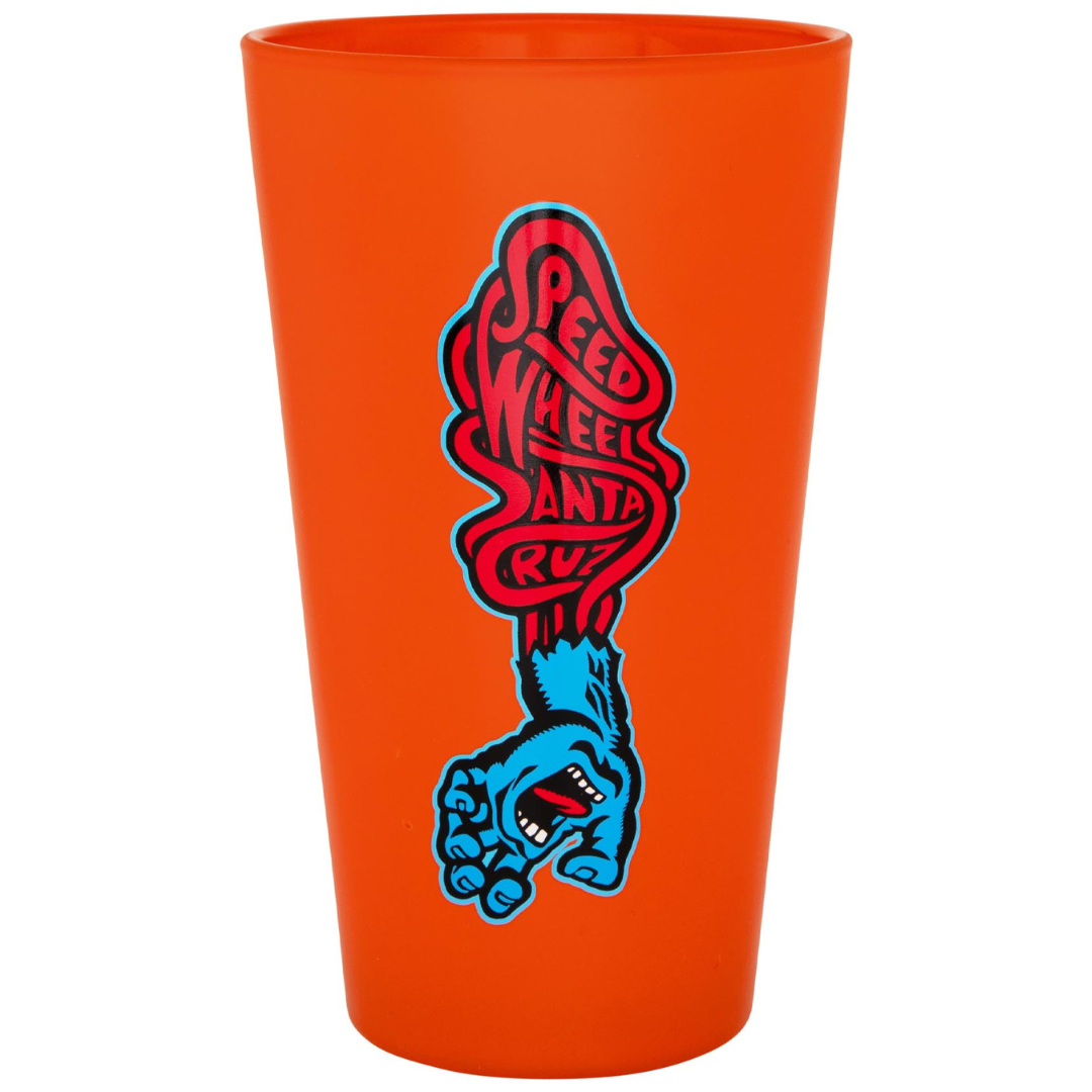 Santa Cruz Speed Wheels Screaming Hand Pint Glass - Orange