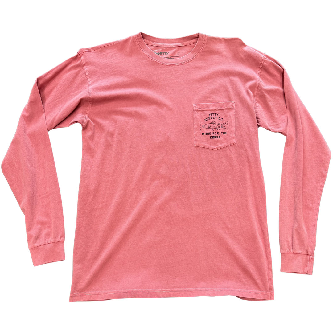 Jetty Split Long Sleeve Shirt - Salmon