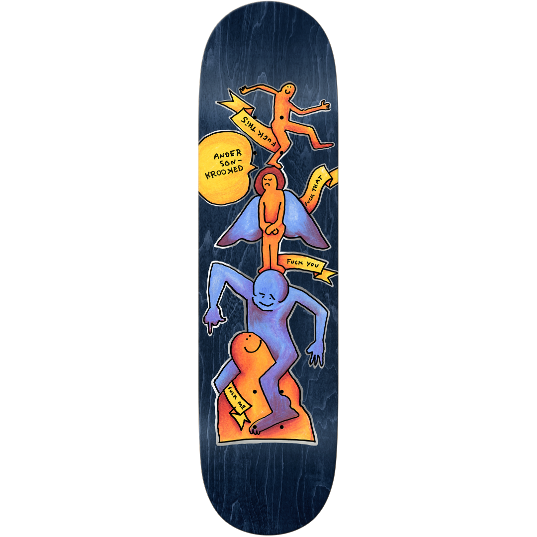 8.38" Krooked Manderson Stack Skateboard Deck - Assorted Stains