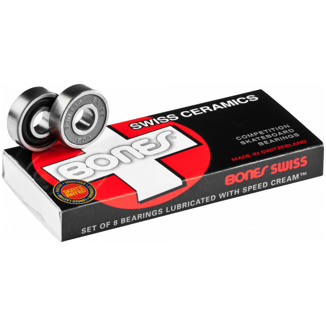 Bones Swiss Ceramic Skateboard Bearings - 8 Pack - Ceramics