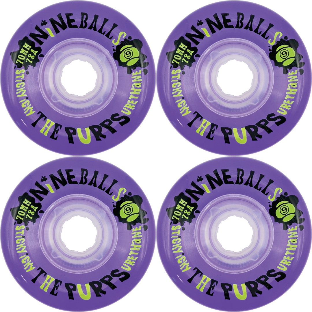 70mm Sector 9 Nineballs The Purps Wheels Clear Purple 78a
