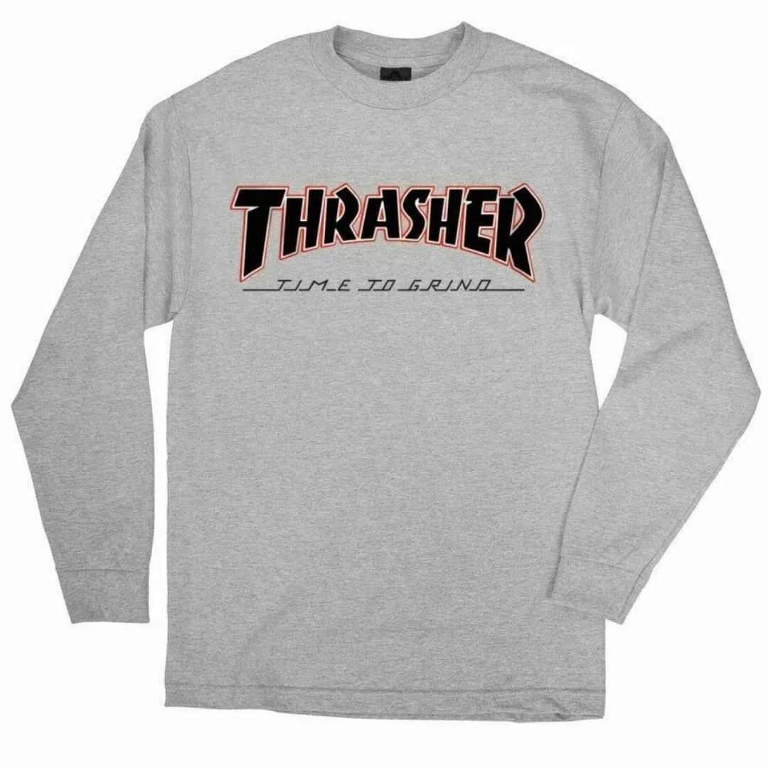 Thrasher Magazine x Independent Trucks Time To Grind Long Sleeve Shirt - Grey