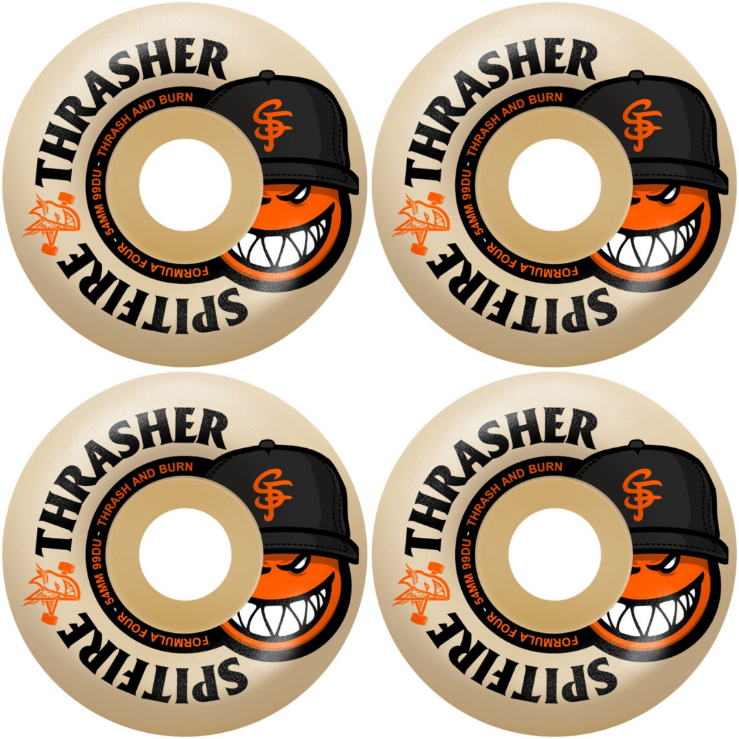 54mm Spitfire x Thrasher Formula Four F4 The City Radial Full Skateboard Wheels 99a