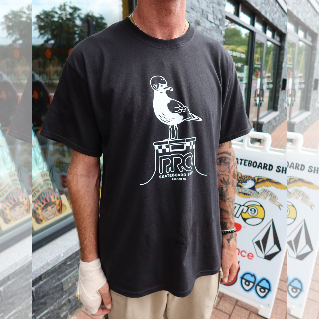 Pro Skateboard Shop Seagull Tile T-Shirt - Black
