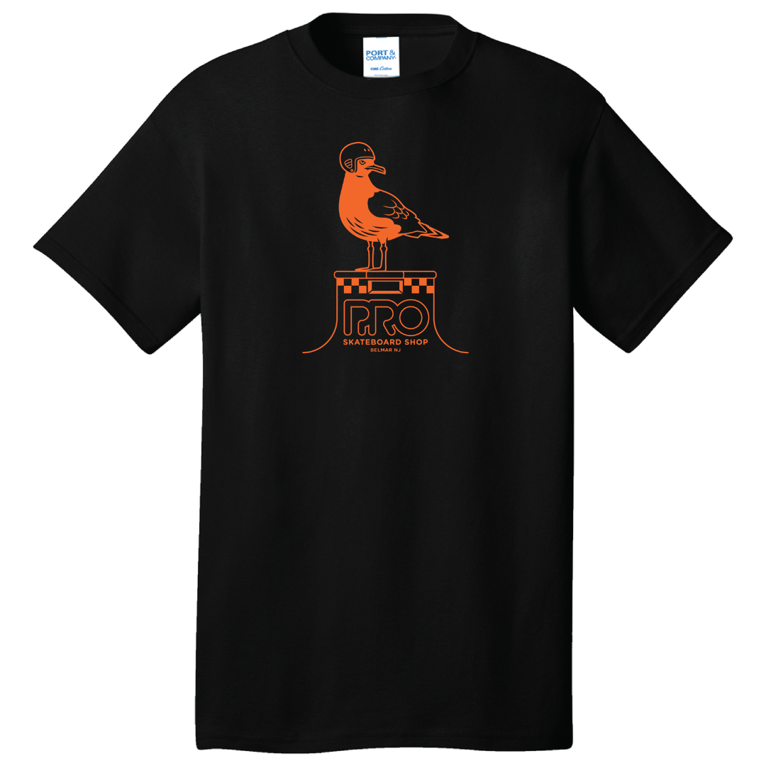 Pro Skateboard Shop Seagull Tile T-Shirt - Black / Orange