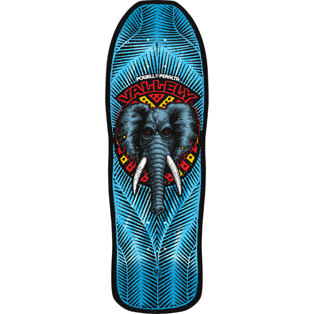 9.85" Powell Peralta Mike Vallely Elephant Reissue Skateboard Deck Blue Foil