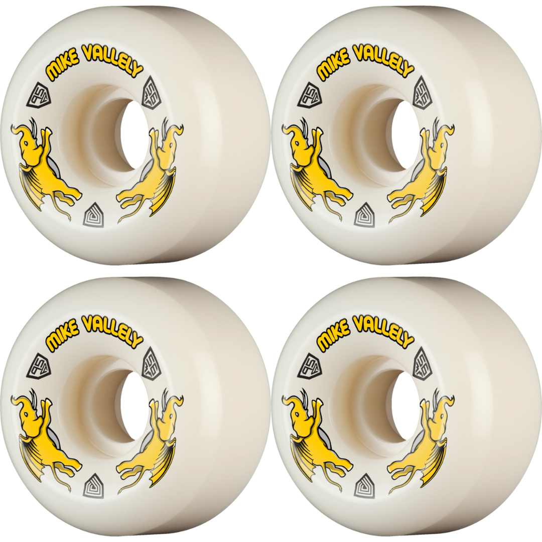 56mm Powell Peralta Mike Vallely Pro Dragons Skateboard Wheels 95a - V6 Symmetrical Shape