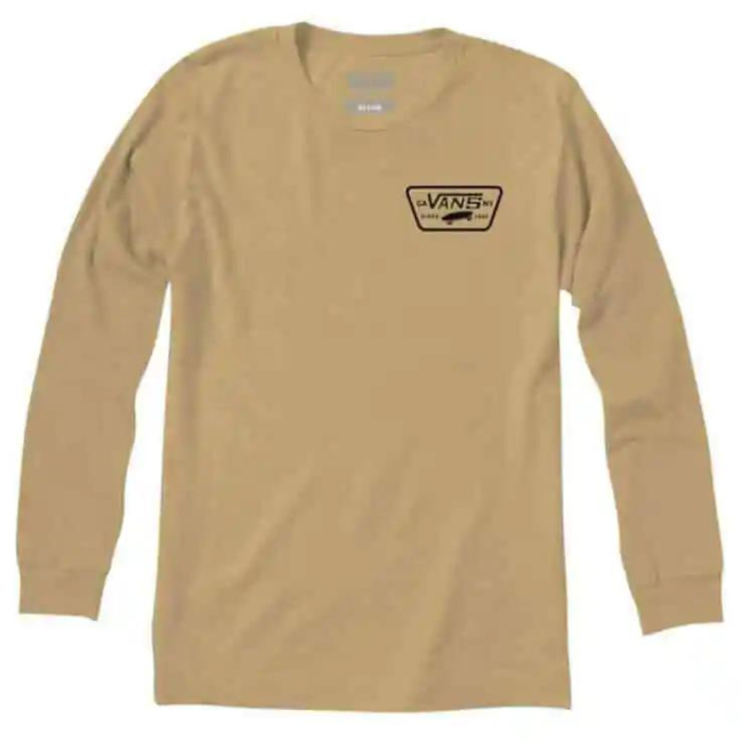 Vans MN Full Patch Back Long Sleeve Shirt - Taupe / Black