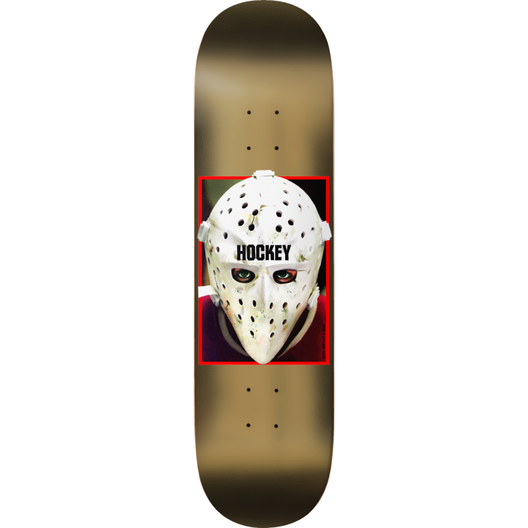 8.38" Hockey War On Ice Shape 2 Skateboard Deck - Gold