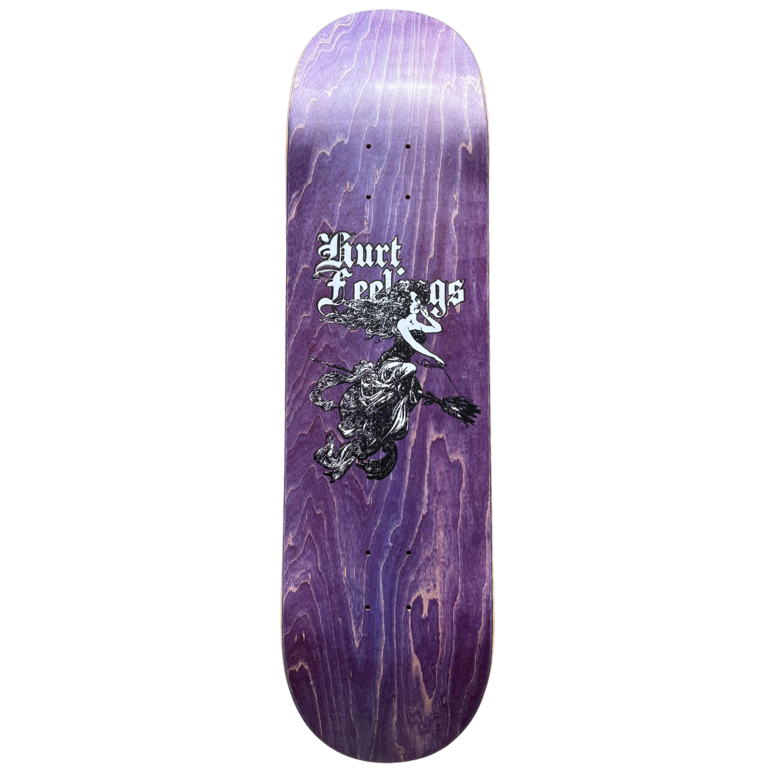 8.5" Hurt Feelings Wicked Witch Skateboard Deck - Purple Stain