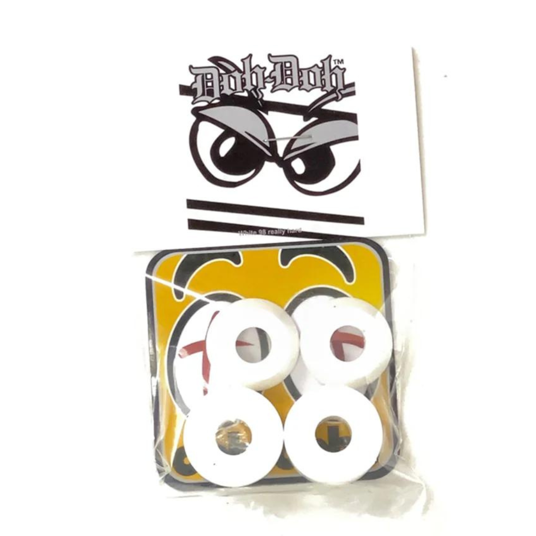 White 98a (hard) Doh-Doh's Skateboard Bushings