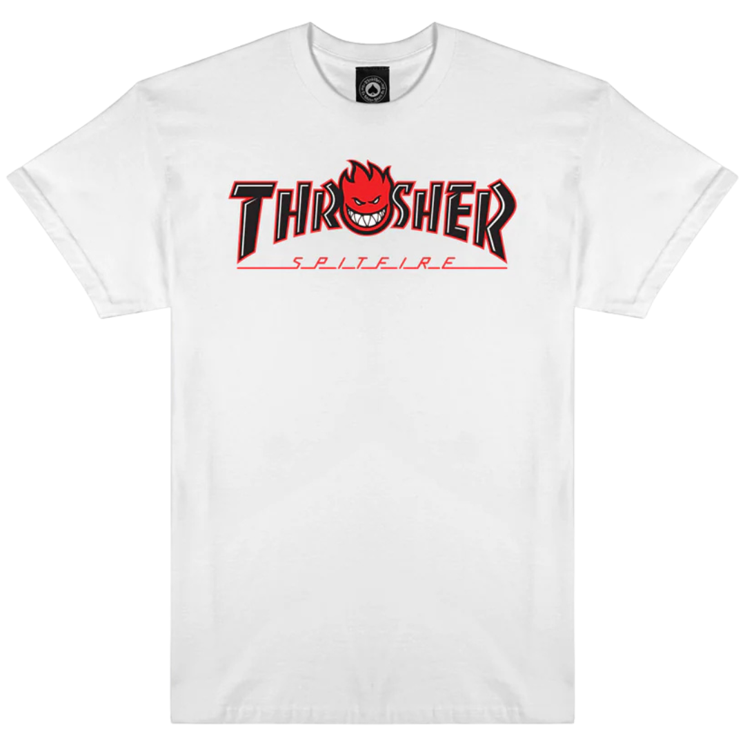 Thrasher Magazine x Spitfire Wheels Big Head Outline T-Shirt - White