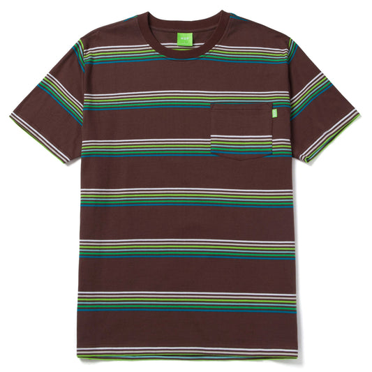 HUF Bolinas Stripe Pocket T-Shirt - Brown