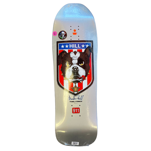 Powell Peralta 10" Frankie Hill Bull Dog Skateboard Deck - Silver