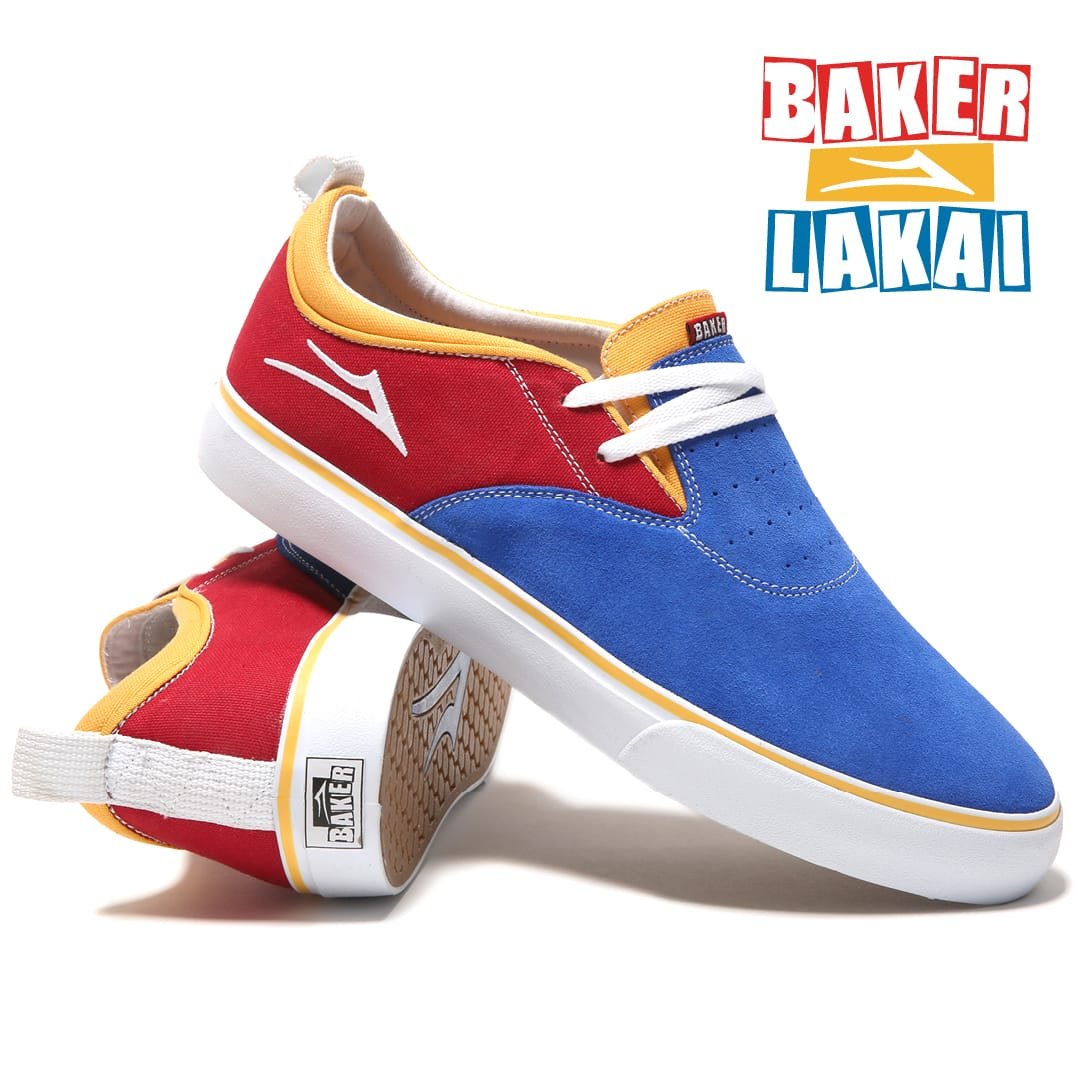 Lakai x Baker Skateboards Riley 2 Blue / Red / Yellow