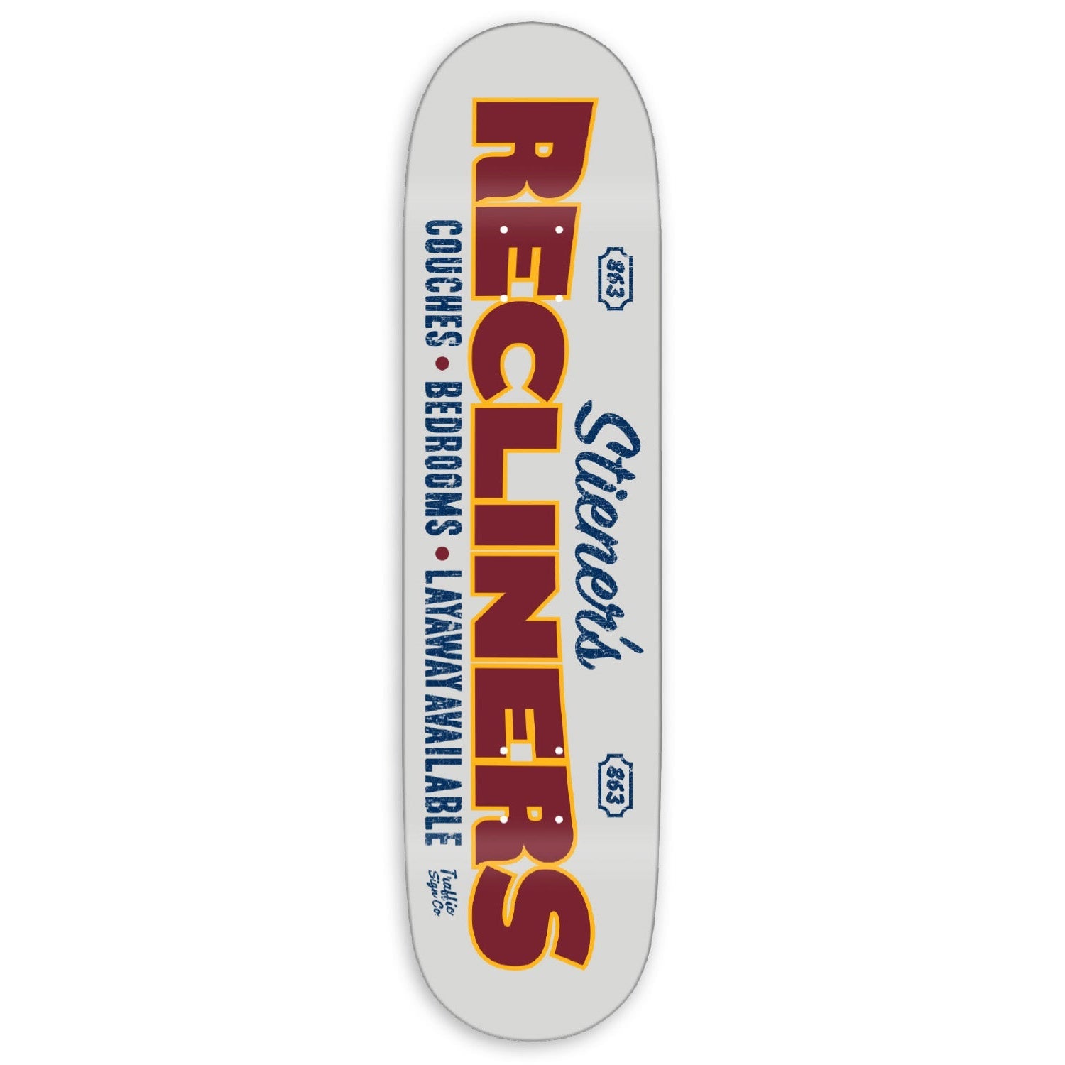 Traffic Skateboards Storefront Series Stiener's Recliners Deck 8.0