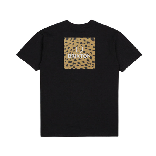 Brixton Alpha Square Standard S/S T-Shirt - Black / Cheetah