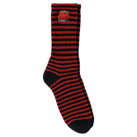 Spitfire Wheels Bighead Fill Stripe Socks - Black / Dark Red