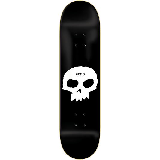 8.75" Zero Single Skull Skateboard Deck - Black / White