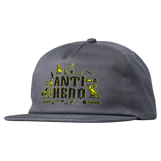 Anti-Hero Anti-Hiero Snapback Hat - Charcoal Grey
