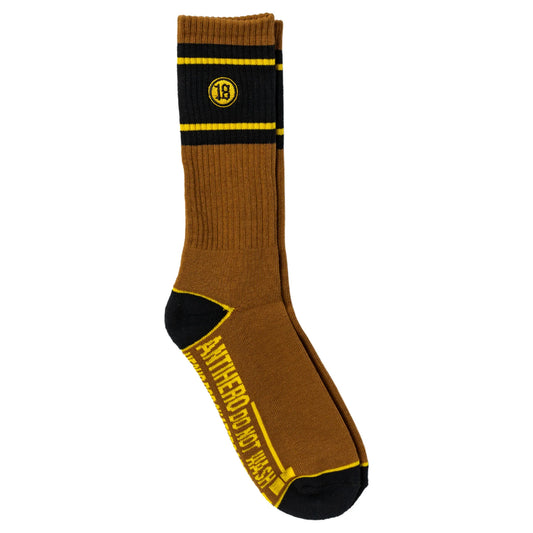 Anti-Hero Hecho Por Skate Socks - Brown / Yellow / Black