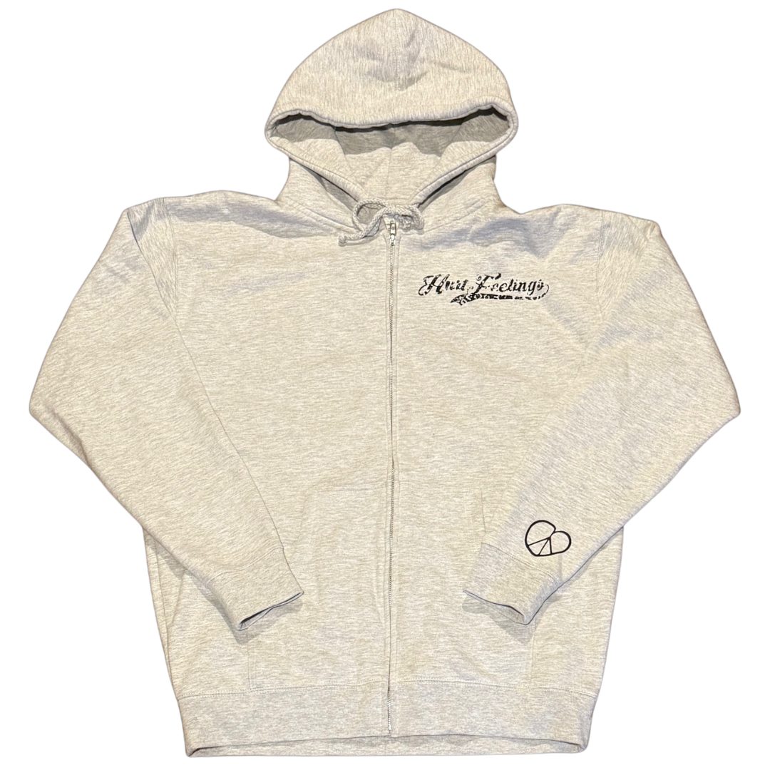 Hurt Feelings Recycle Zip-Up Hoodie - Grey