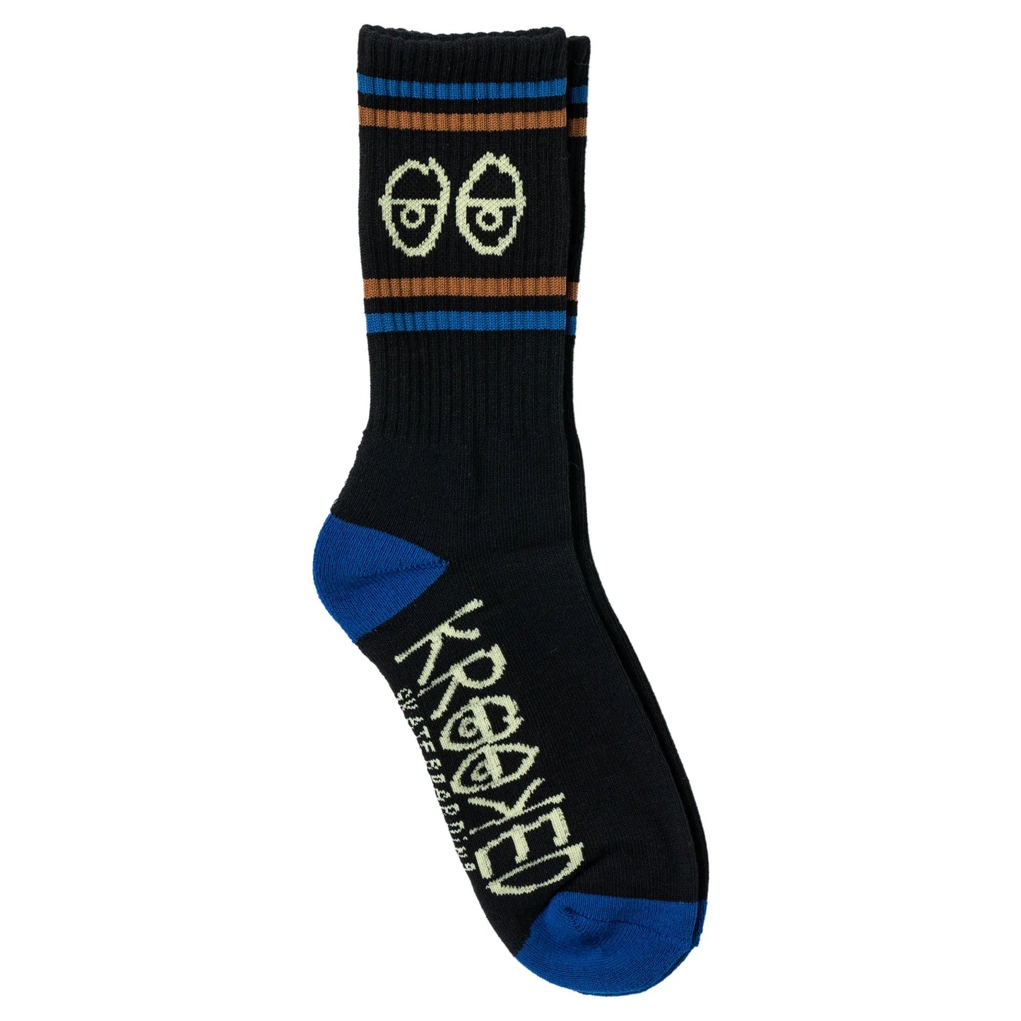 Krooked Eyes Socks - Black / Blue / Brown