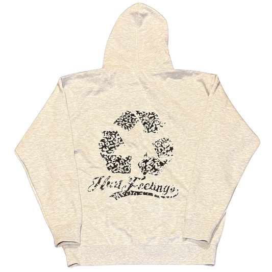 Hurt Feelings Recycle Zip-Up Hoodie - Grey