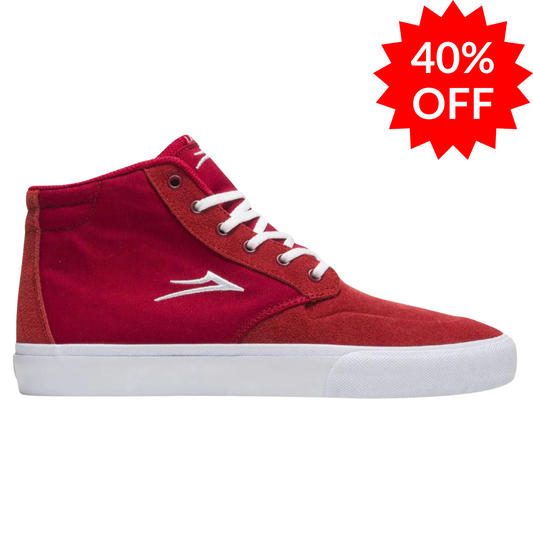 Lakai Riley 3 High - Red Suede Skate Shoes