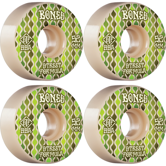 52mm Bones Wheels STF Street Tech Formula Retros V2 Locks Skateboard Wheels 99a