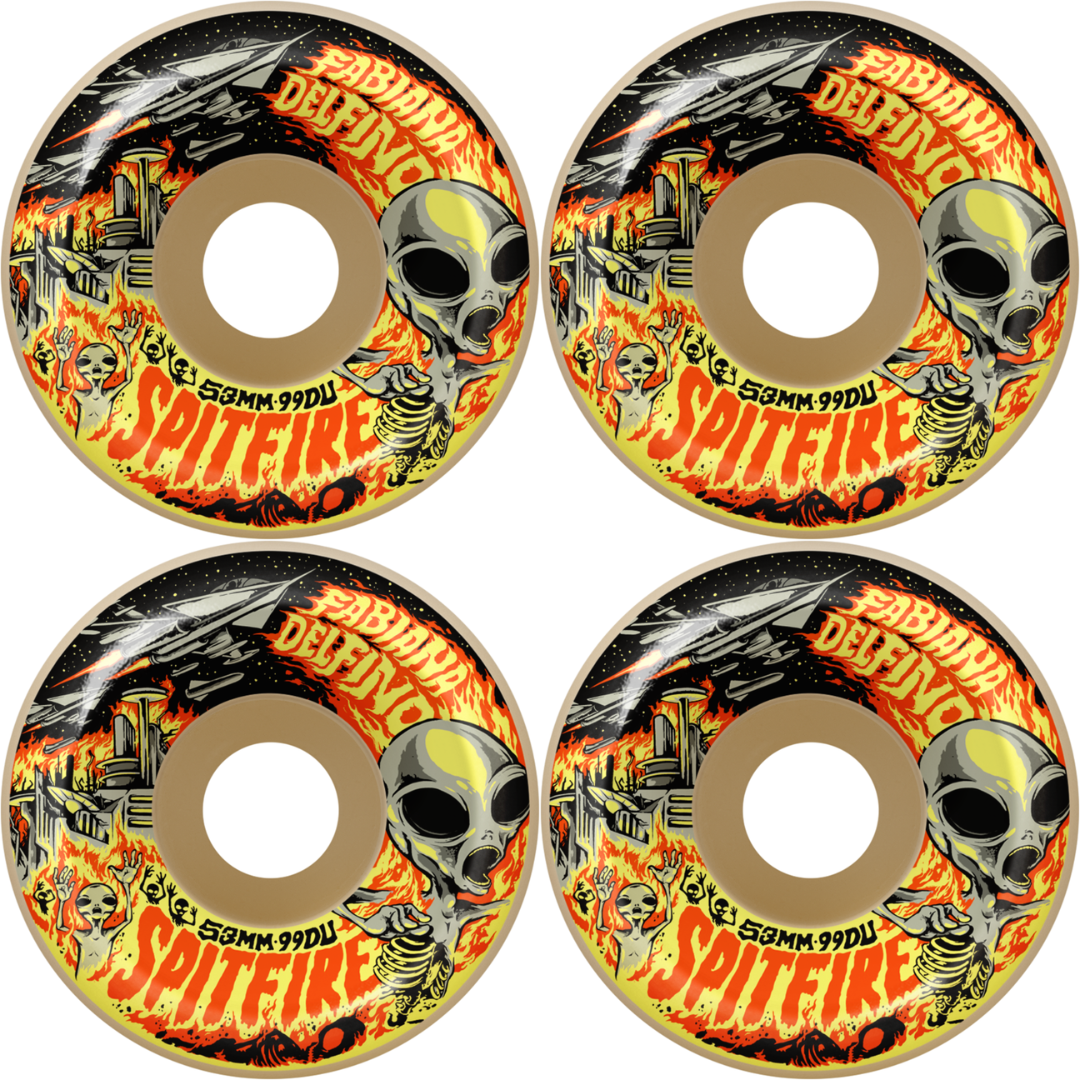 53mm Spitfire Fabiana Delfino Invasion F4 Formula Four Conical Full Skateboard Wheels 99a