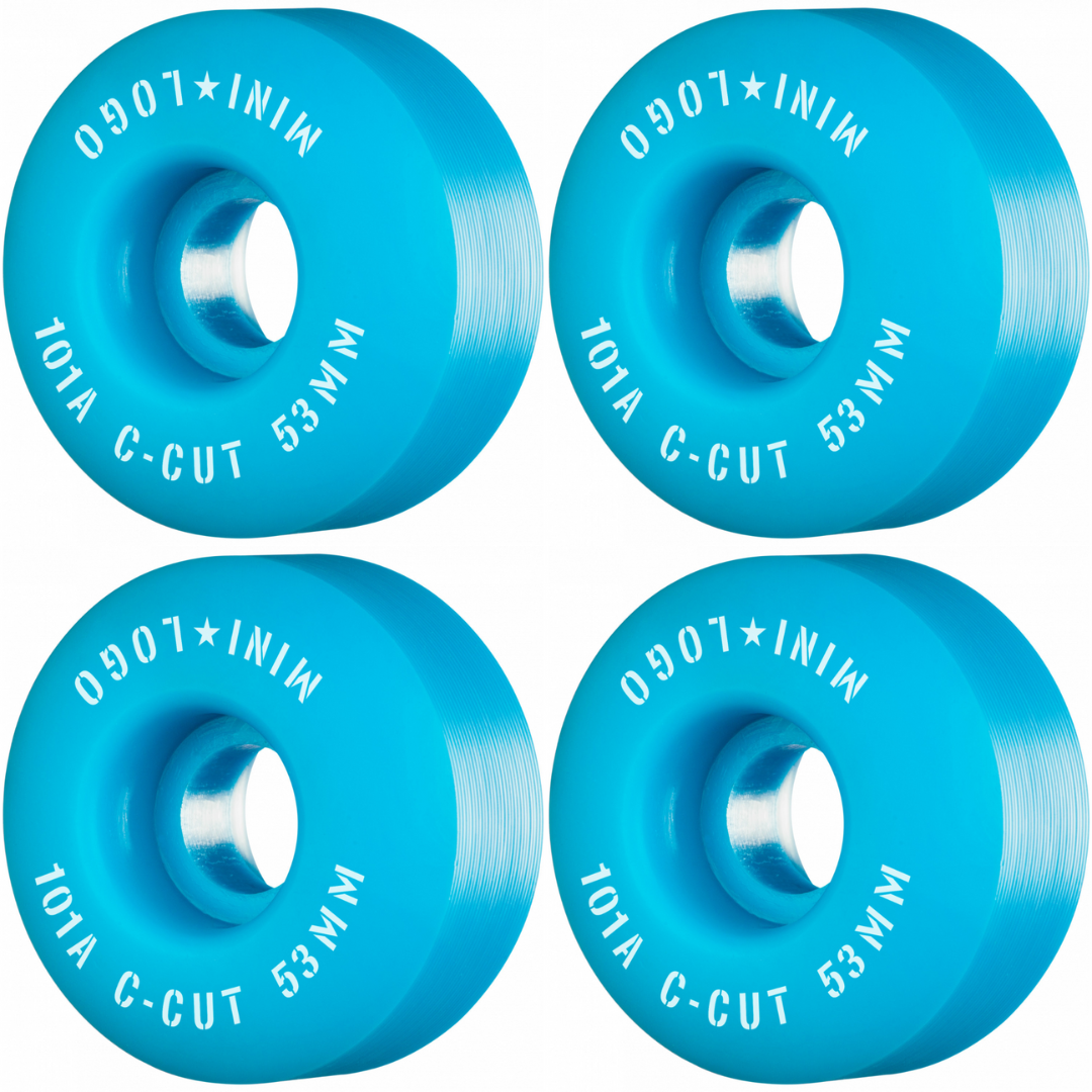 53mm Mini Logo C-Cut Skateboard Wheels 101a Blue