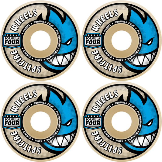 53mm Spitfire F4 Formula Four Radial Skateboard Wheels Natural 99a