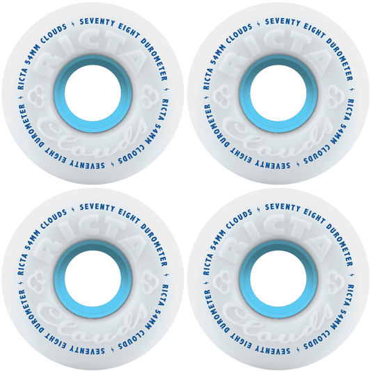 54mm Ricta Clouds Skateboard Wheels White 78a