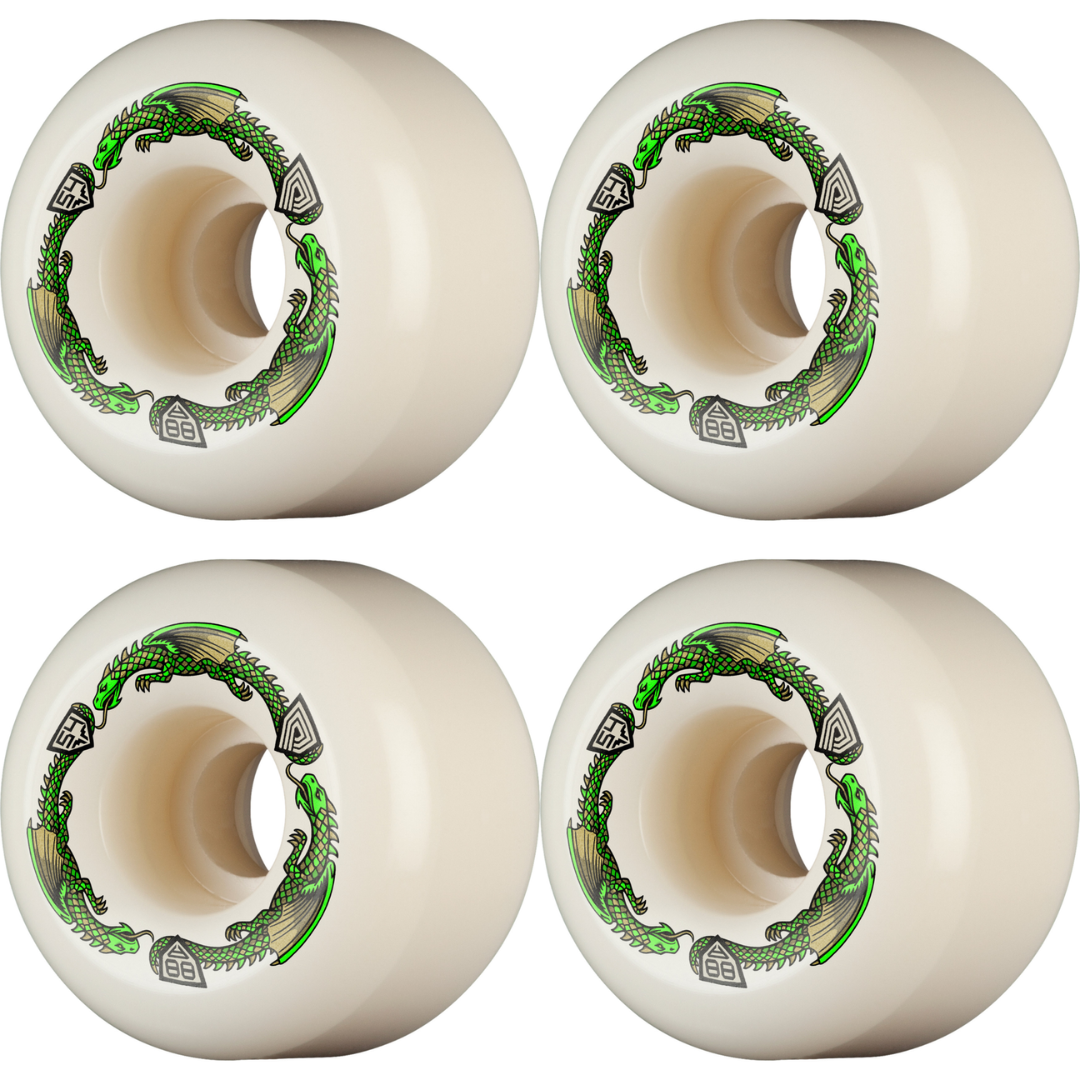 54mm Powell Peralta Dragons Skateboard Wheels 88a - A2 Symmetrical Shape