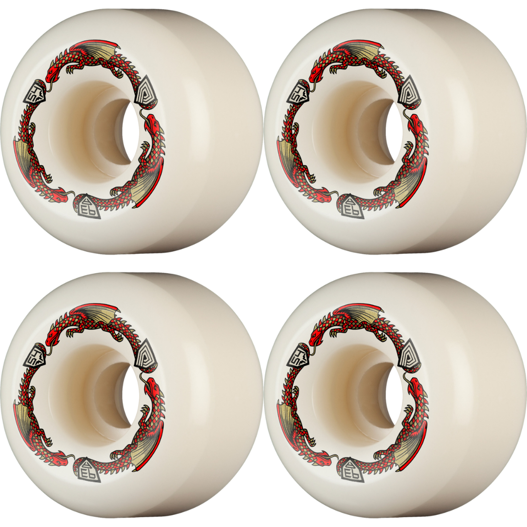 54mm Powell Peralta Dragons Skateboard Wheels 93a - A2 Symmetrical Shape