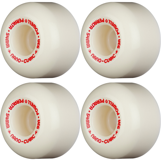 54mm Powell Peralta Nano-Cubic Skateboard Wheels 93a - Asymmetrical Shape - Offset Bearing