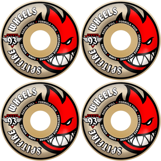 54mm Spitfire F4 Formula Four Radial Full Skateboard Wheels 93a