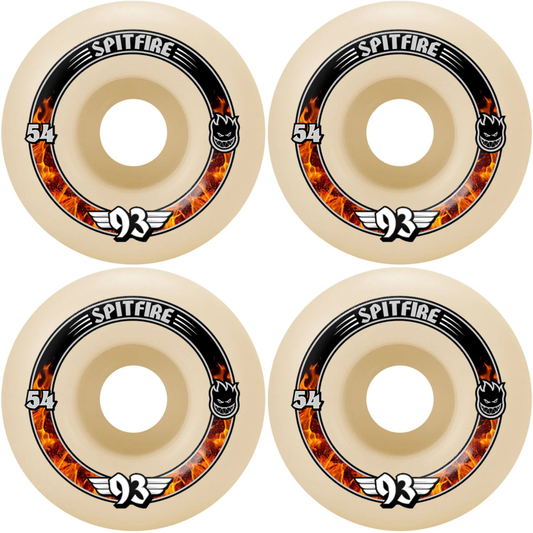 54mm Spitfire Formula Four F4 Radials Skateboard Wheels Soft Sliders 93a