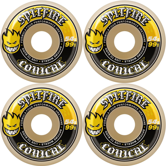 54mm Spitfire F4 Formula Four Conical Skateboard Wheels 99a