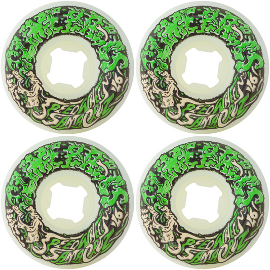 54mm Slime Balls Vomit Mini White / Green Skateboard Wheels 97a